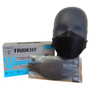 Project 3 von Trident – FFP3 Atemschutzmaske in Schwarz mit Kopfband